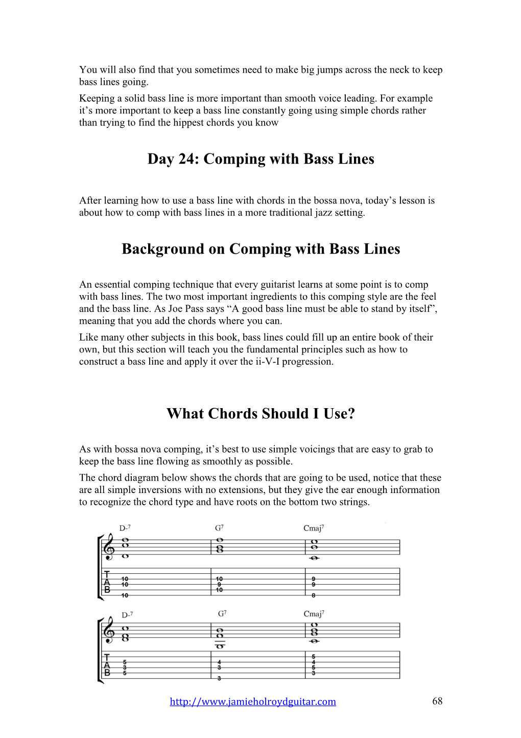 To View a Few Sample Pages of 30 Days to Better Jazz Guitar Comping