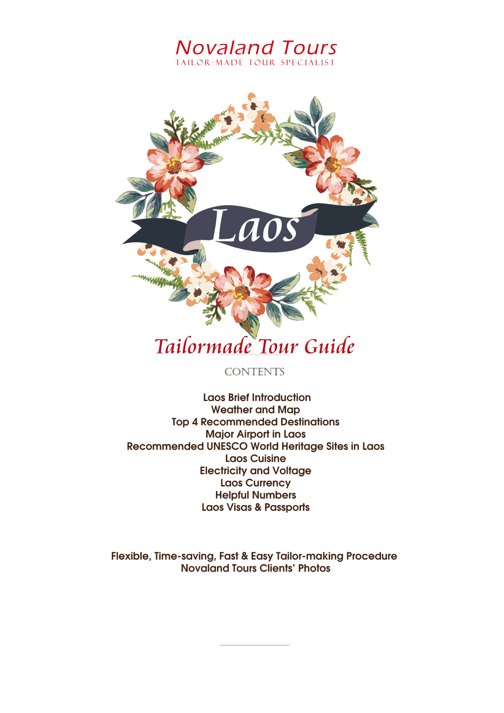 Tailormade Tour Guide Contents