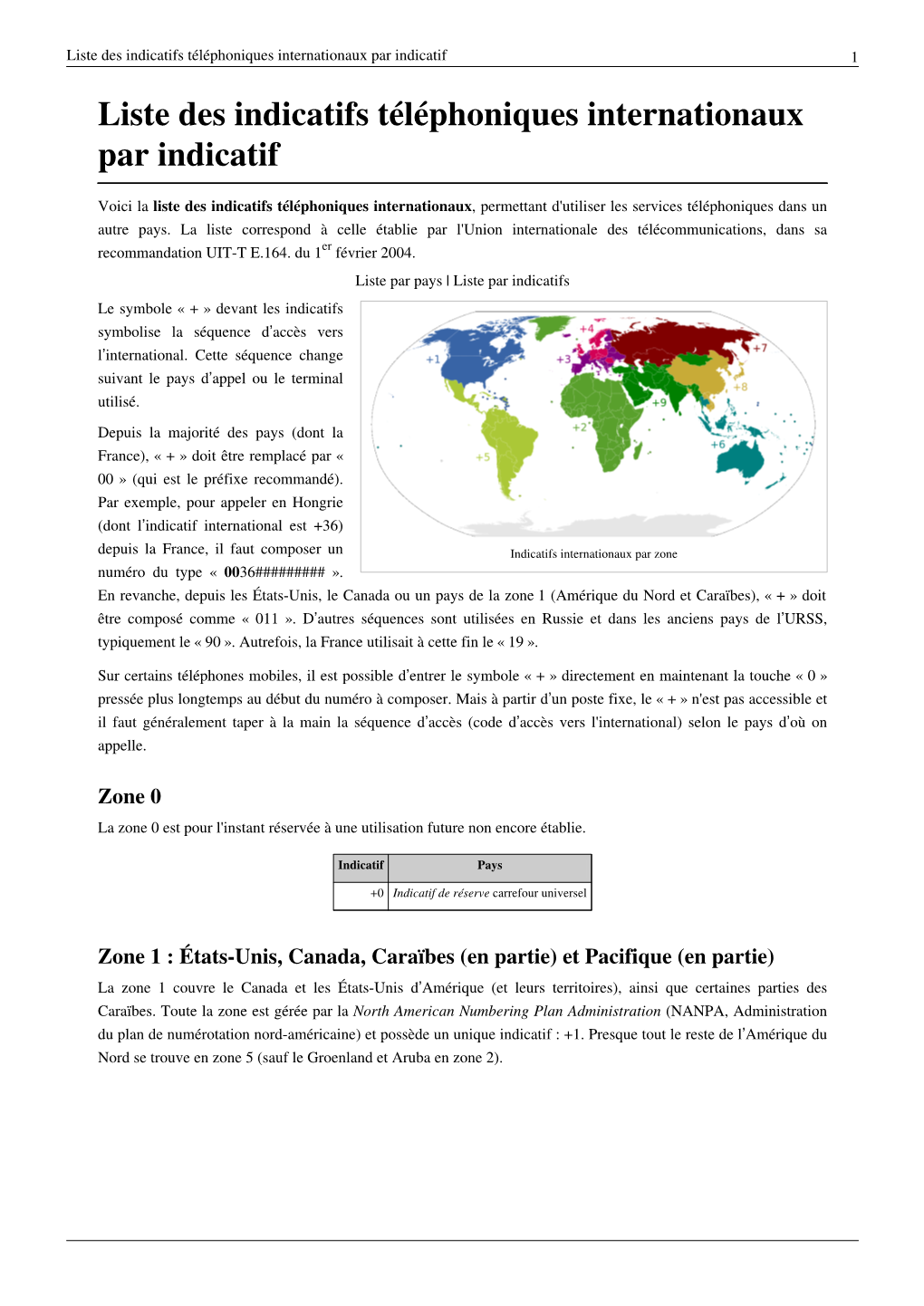 Liste Des Indicatifs Téléphoniques Internationaux Par Indicatif 1 Liste Des Indicatifs Téléphoniques Internationaux Par Indicatif