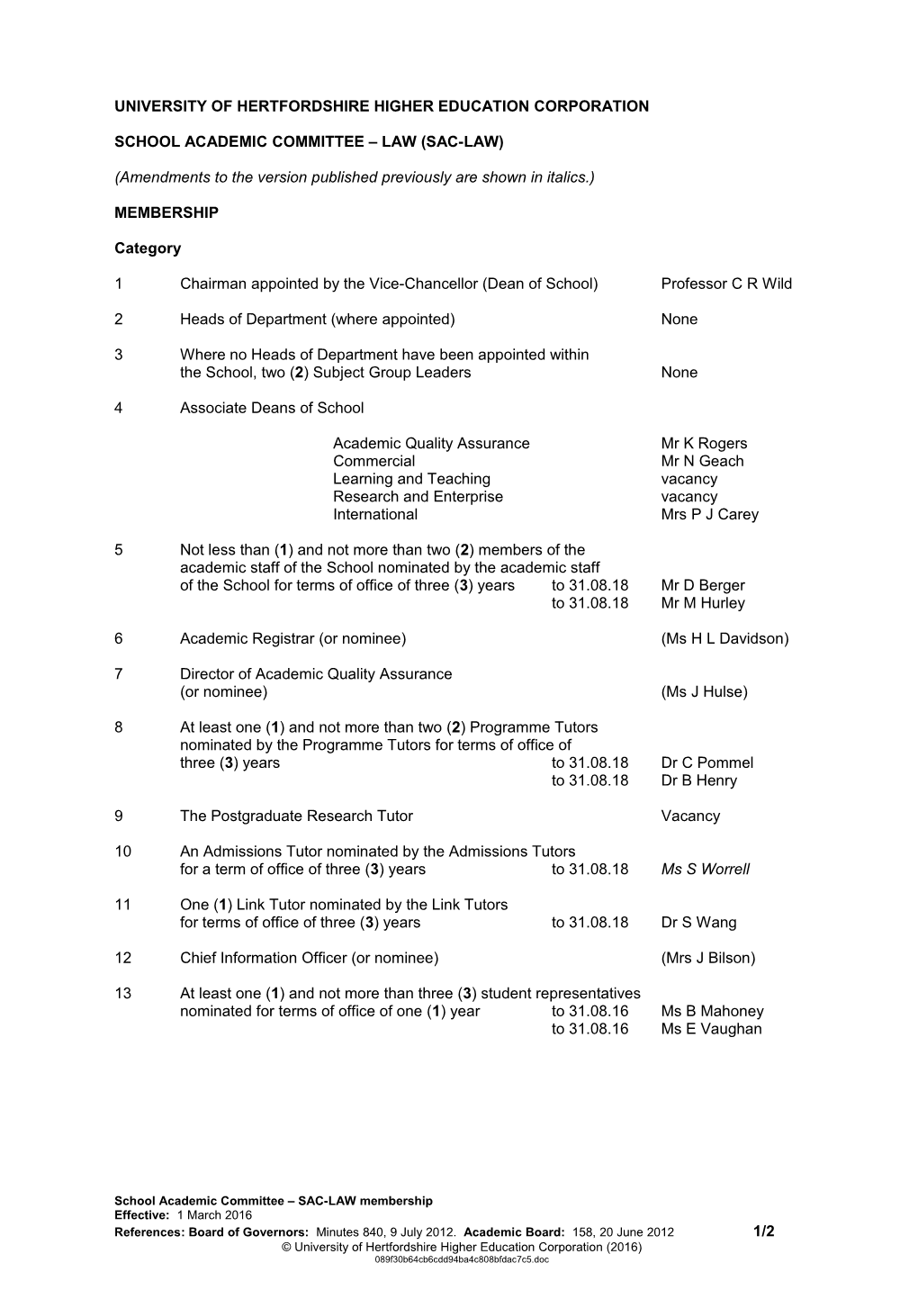 University of Hertfordshire Higher Education Corporation