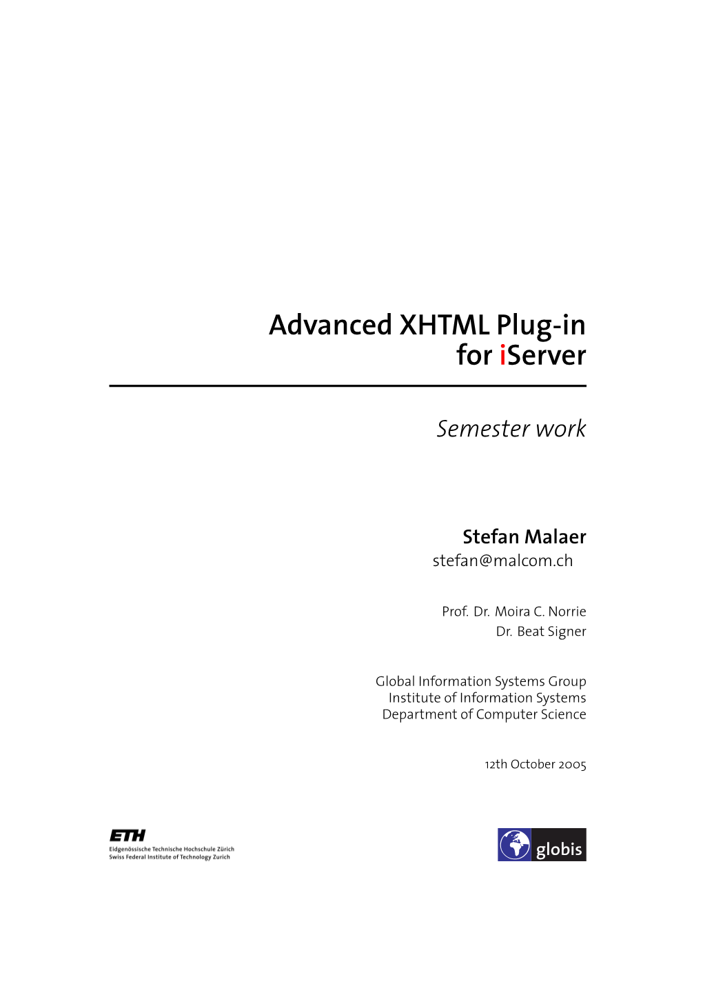 Advanced XHTML Plug-In for Iserver