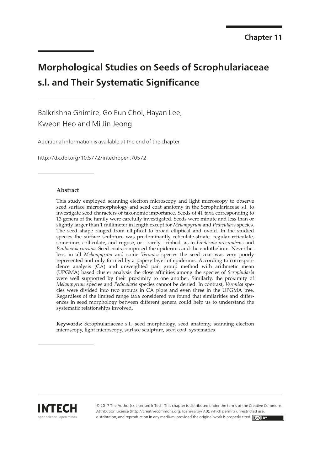 Morphological Studies on Seeds of Scrophulariaceae S.L. and Their Systematic Significance