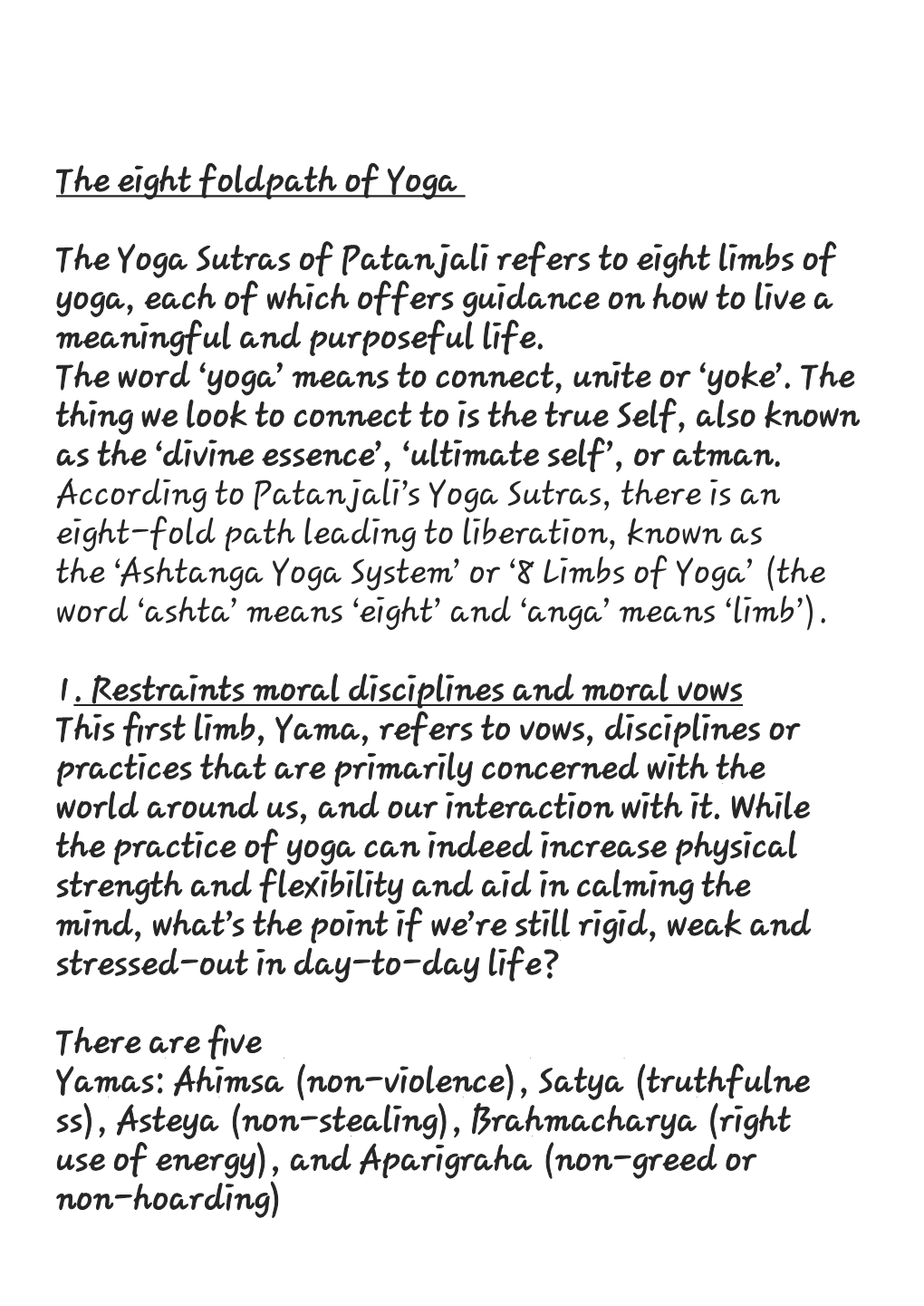 The Eight Foldpath of Yoga the Yoga Sutras of Patanjali Refers to Eight