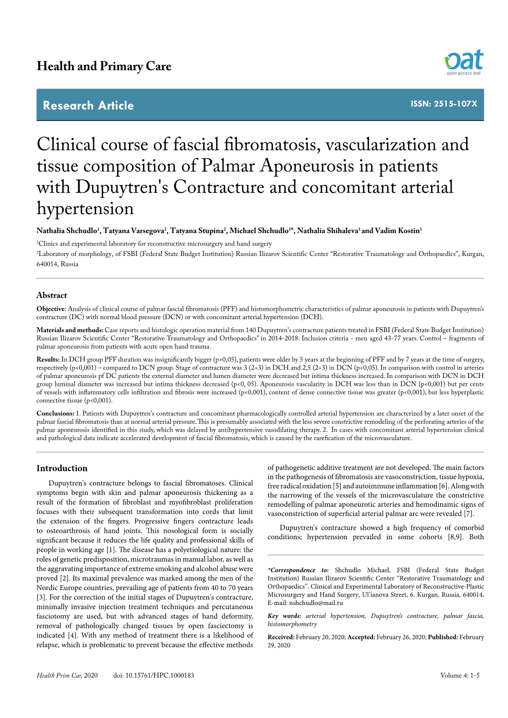 Clinical Course of Fascial Fibromatosis, Vascularization and Tissue