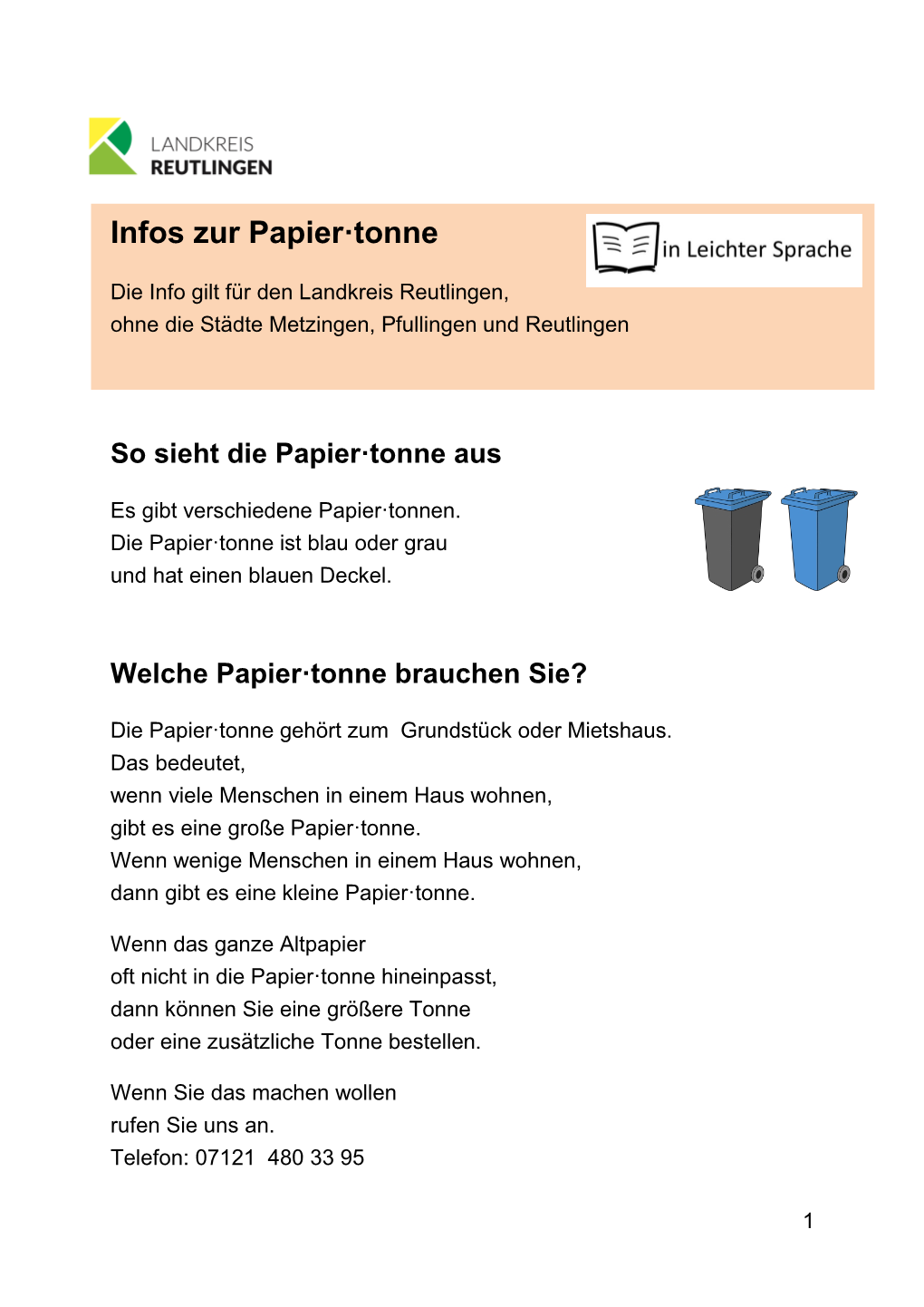 Infos Zur Papier·Tonne