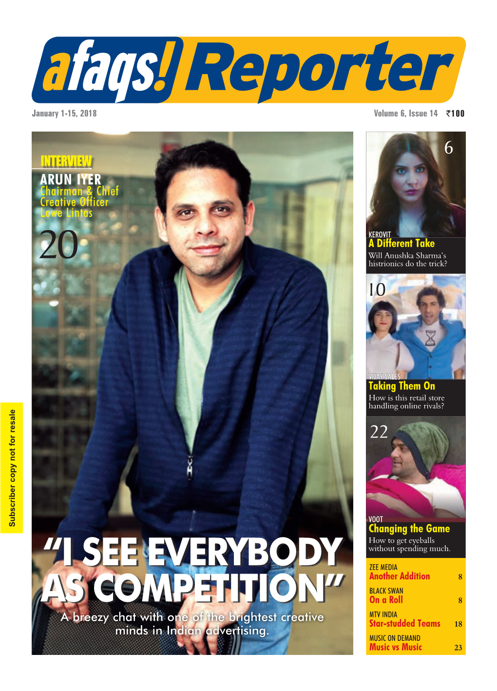 ARUN IYER Chairman & Chief Creative Officer Lowe Lintas