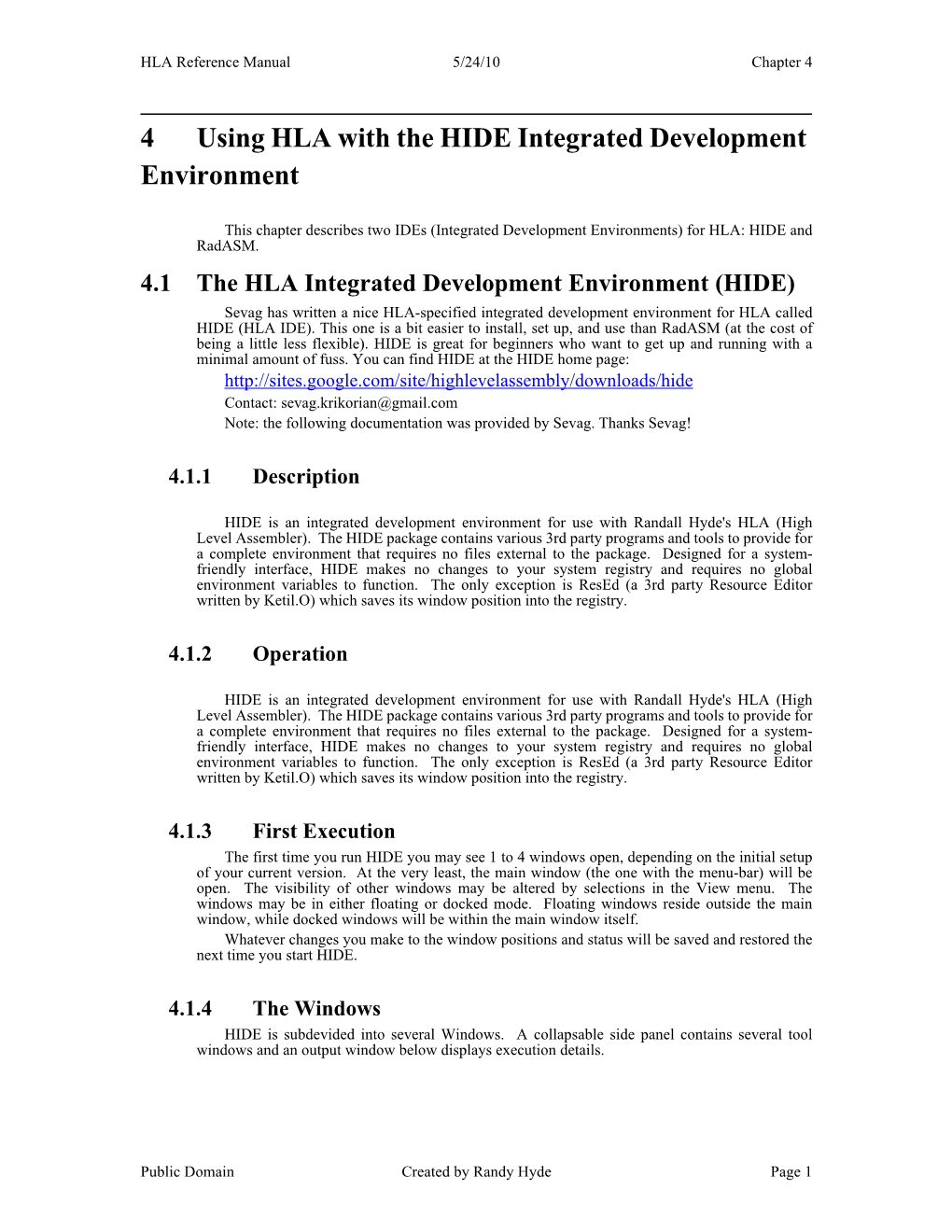 4 Using HLA with the HIDE Integrated Development Environment