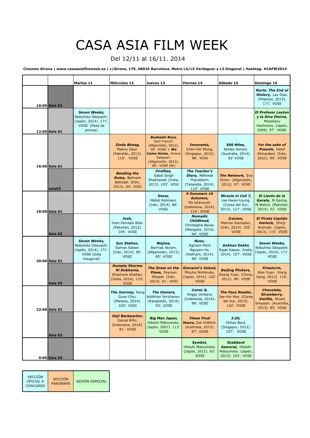 CASA ASIA FILM WEEK Del 12/11 Al 16/11