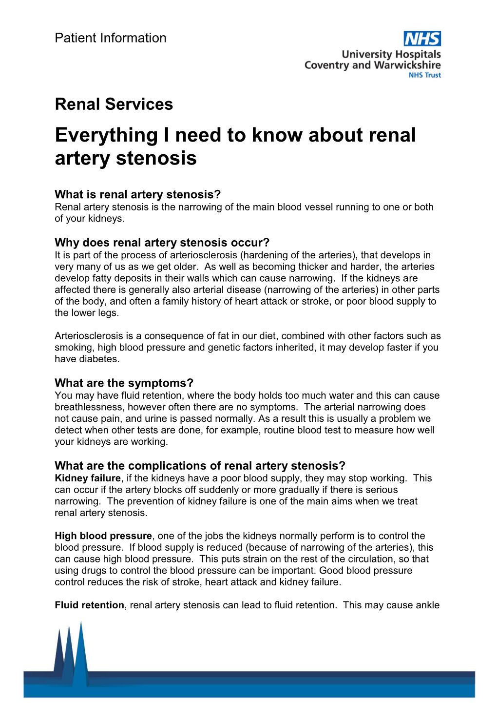 Everything I Need to Know About Renal Artery Stenosis