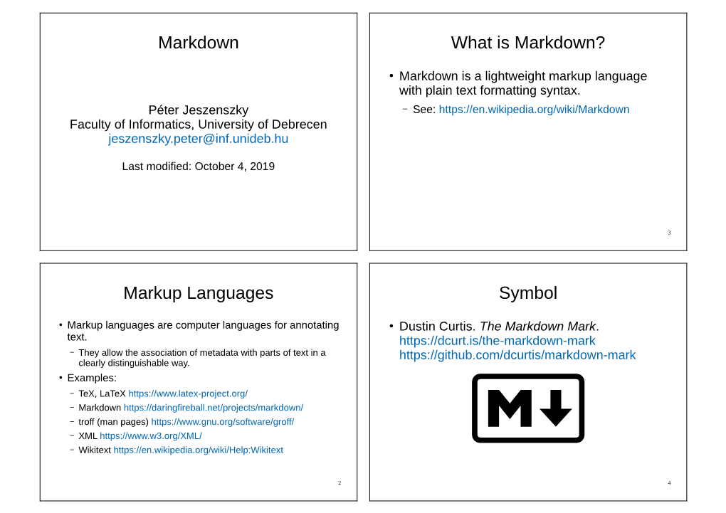 Markdown Markup Languages What Is Markdown? Symbol