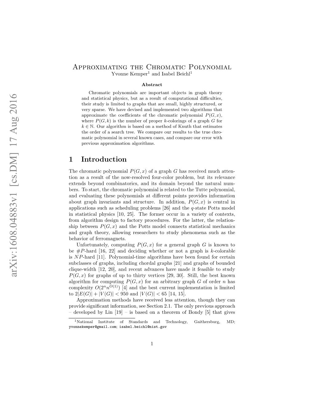 Approximating the Chromatic Polynomial of a Graph