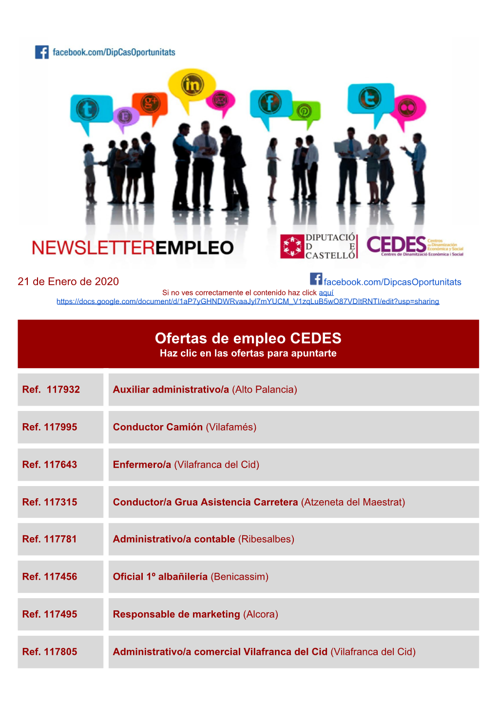 Ofertas De Empleo CEDES Haz Clic En Las Ofertas Para Apuntarte