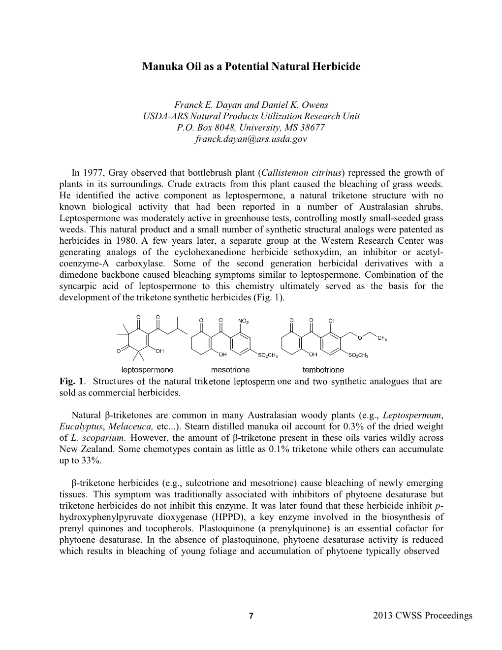 Manuka Oil As a Potential Natural Herbicide