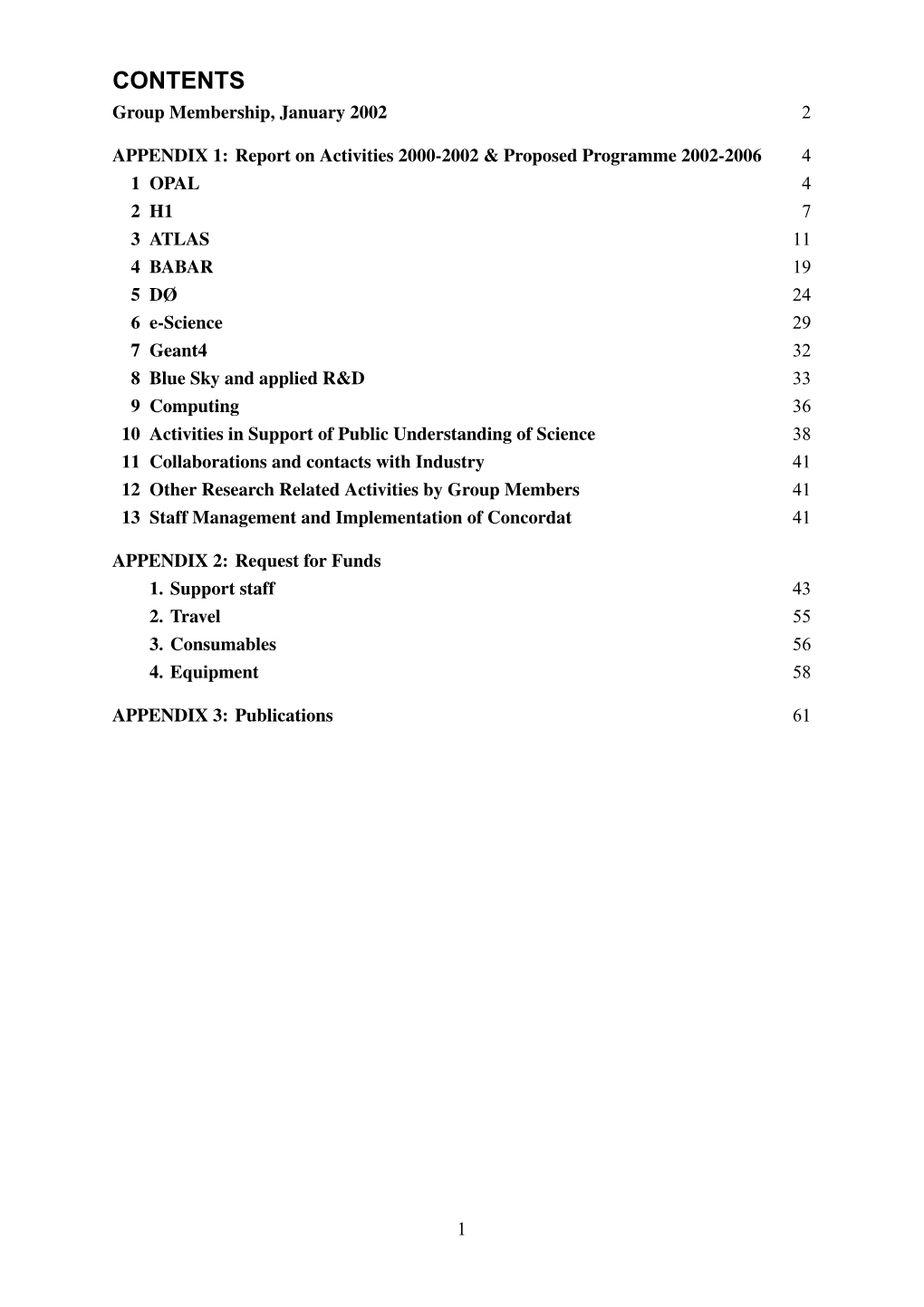 CONTENTS Group Membership, January 2002 2