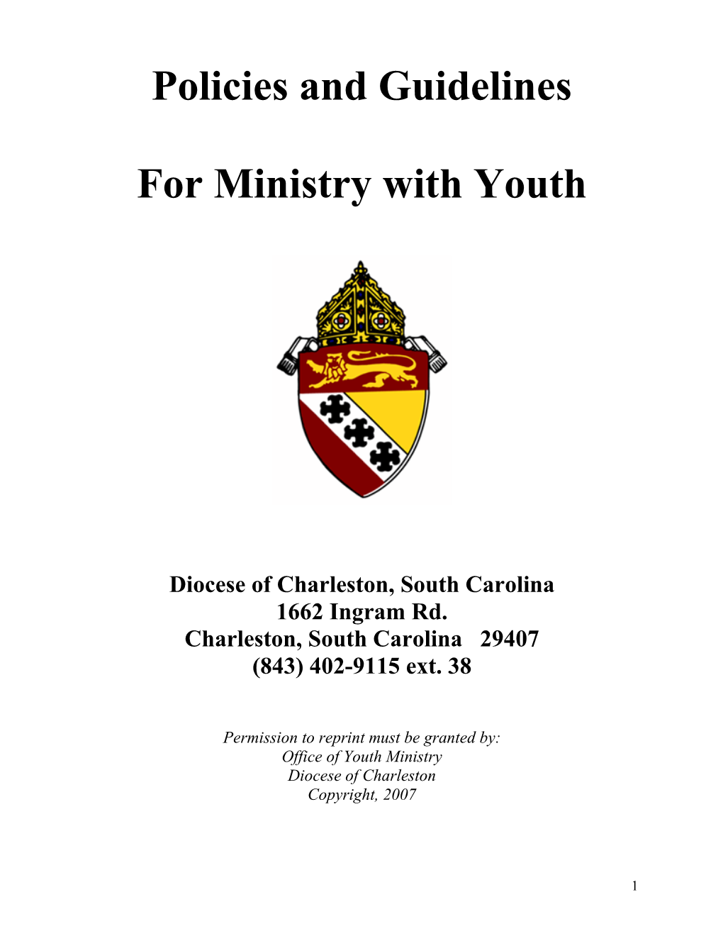 Policies and Guidelines for Ministry with Youth