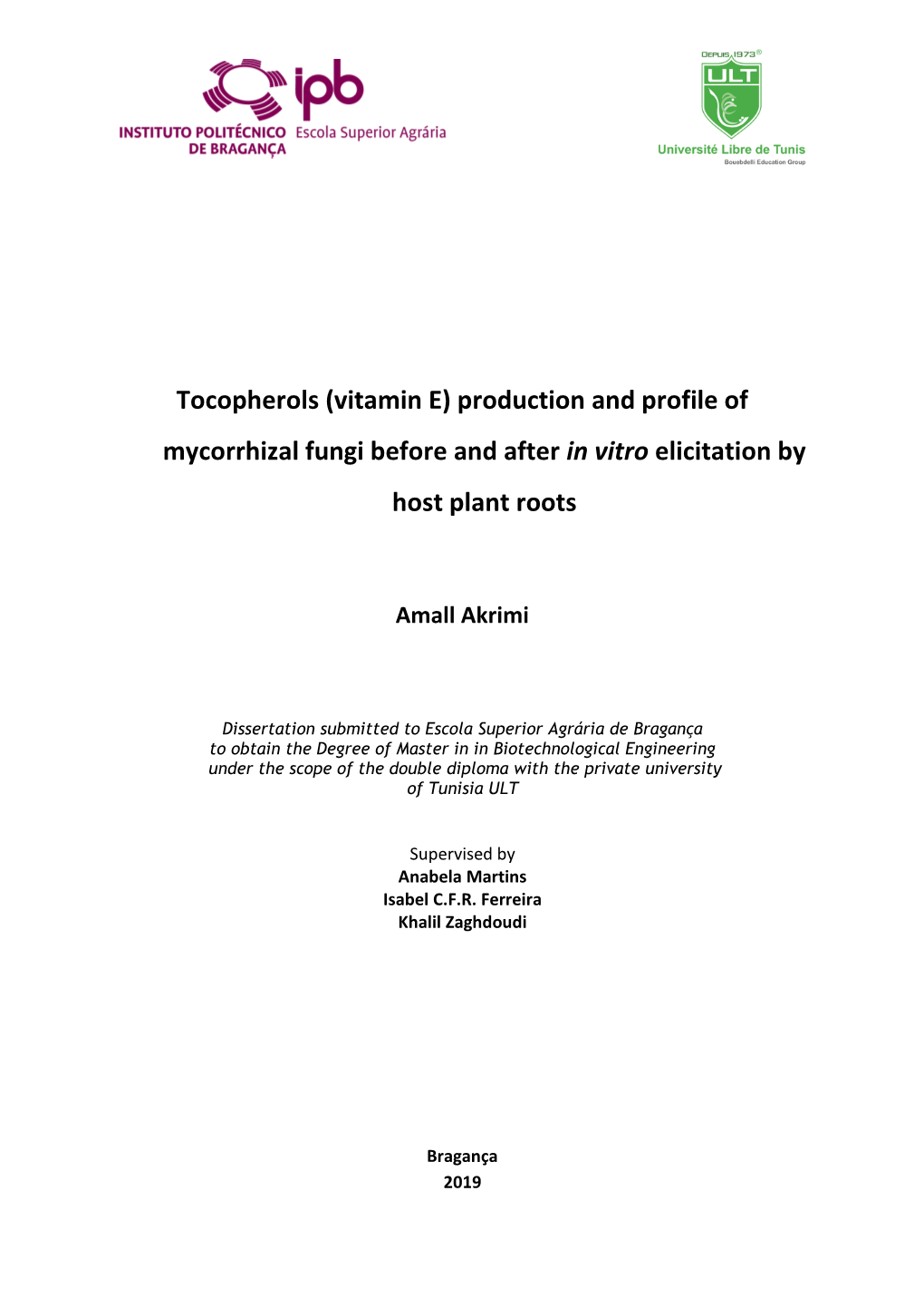 Vitamin E) Production and Profile of Mycorrhizal Fungi Before and After in Vitro Elicitation by Host Plant Roots