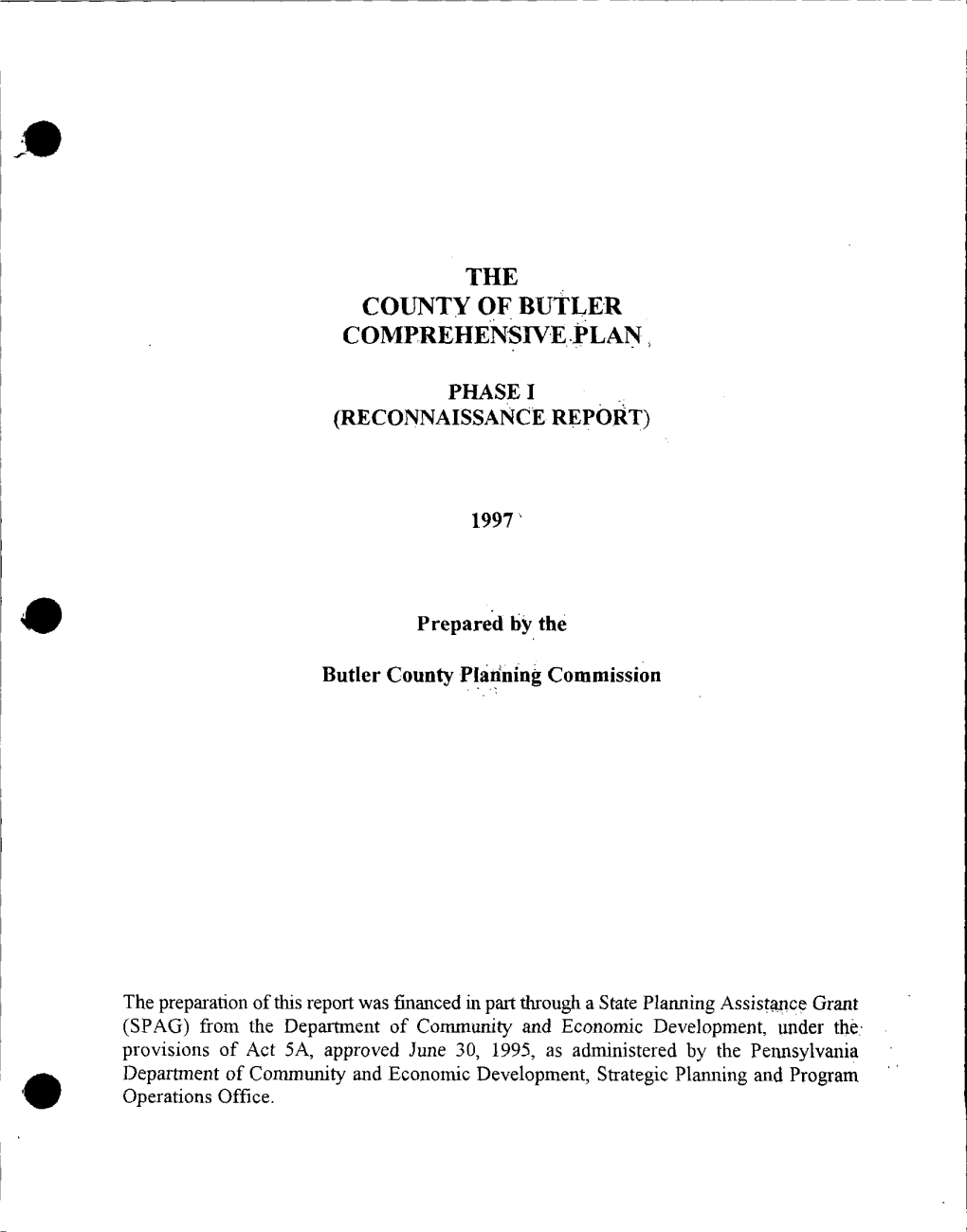 County of Butler Comprehensive Plan