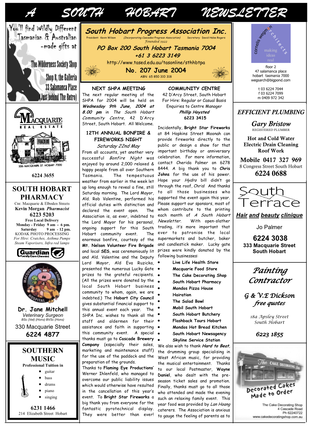 A South Hobart Newsletter