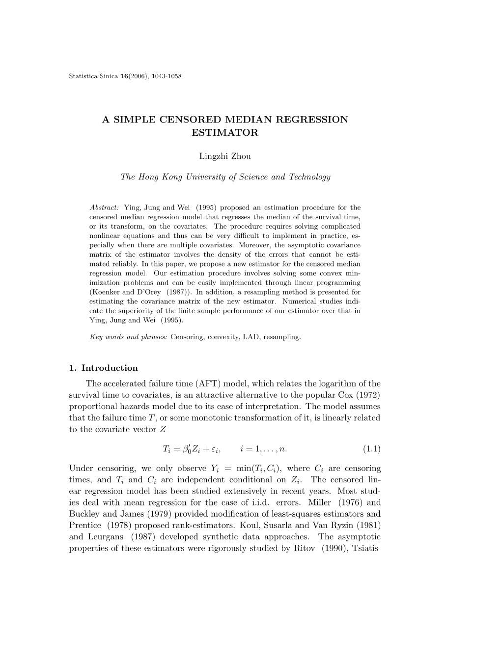 A Simple Censored Median Regression Estimator