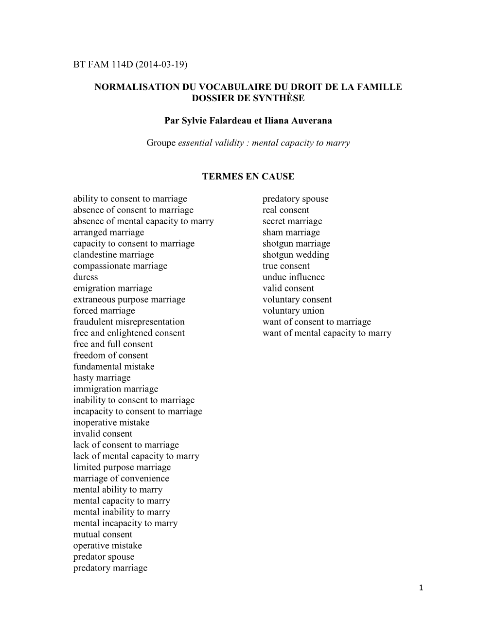 FAM 114D Essential Validity Mental Capacity to Marry