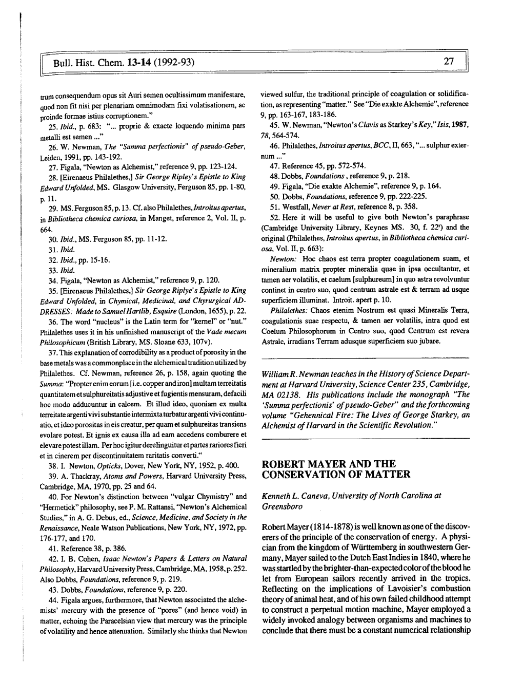 Bull. Hist. Chem. 13- 14 (1992-93)