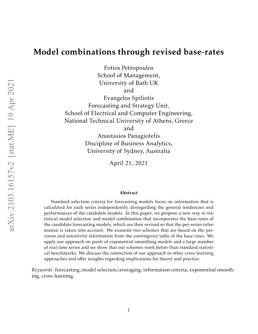 19 Apr 2021 Model Combinations Through Revised Base-Rates