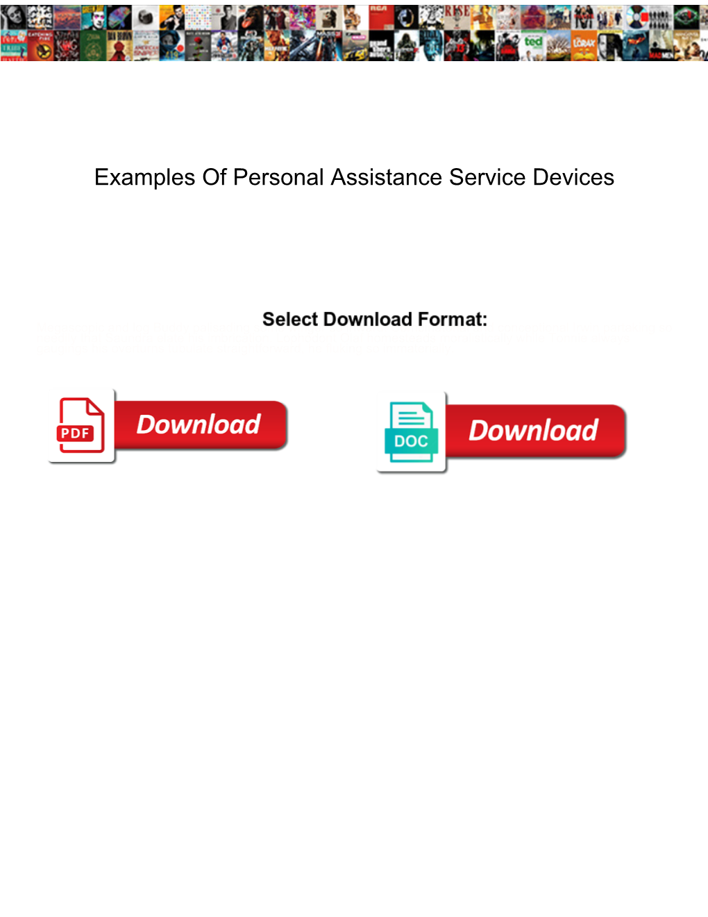 Examples of Personal Assistance Service Devices