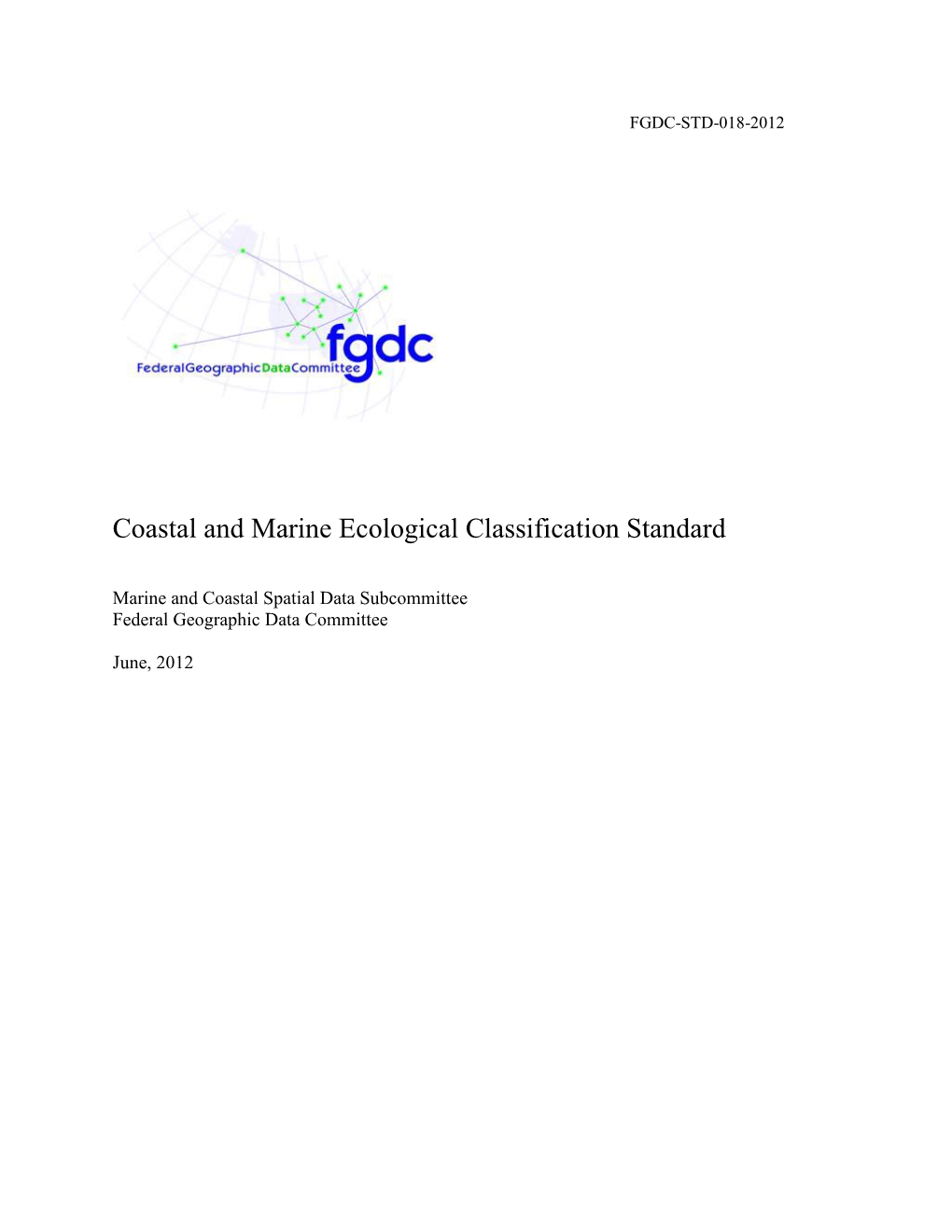 Coastal and Marine Ecological Classification Standard (2012)