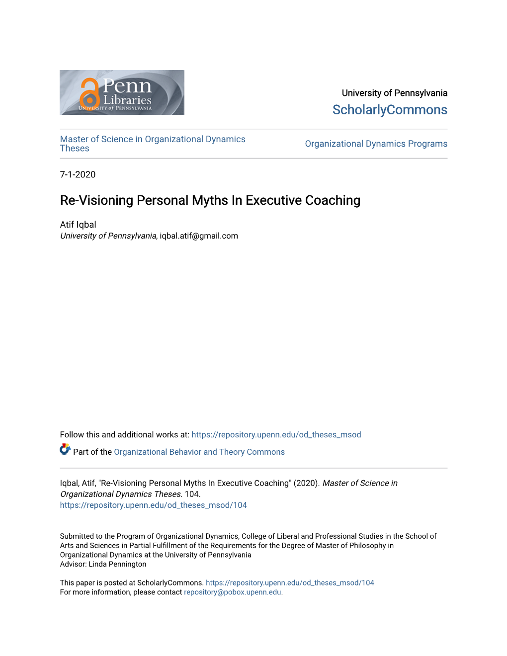 Re-Visioning Personal Myths in Executive Coaching