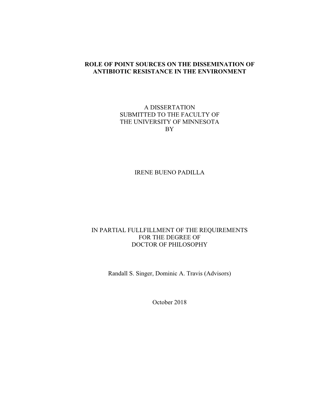 Role of Point Sources on the Dissemination of Antibiotic Resistance in the Environment