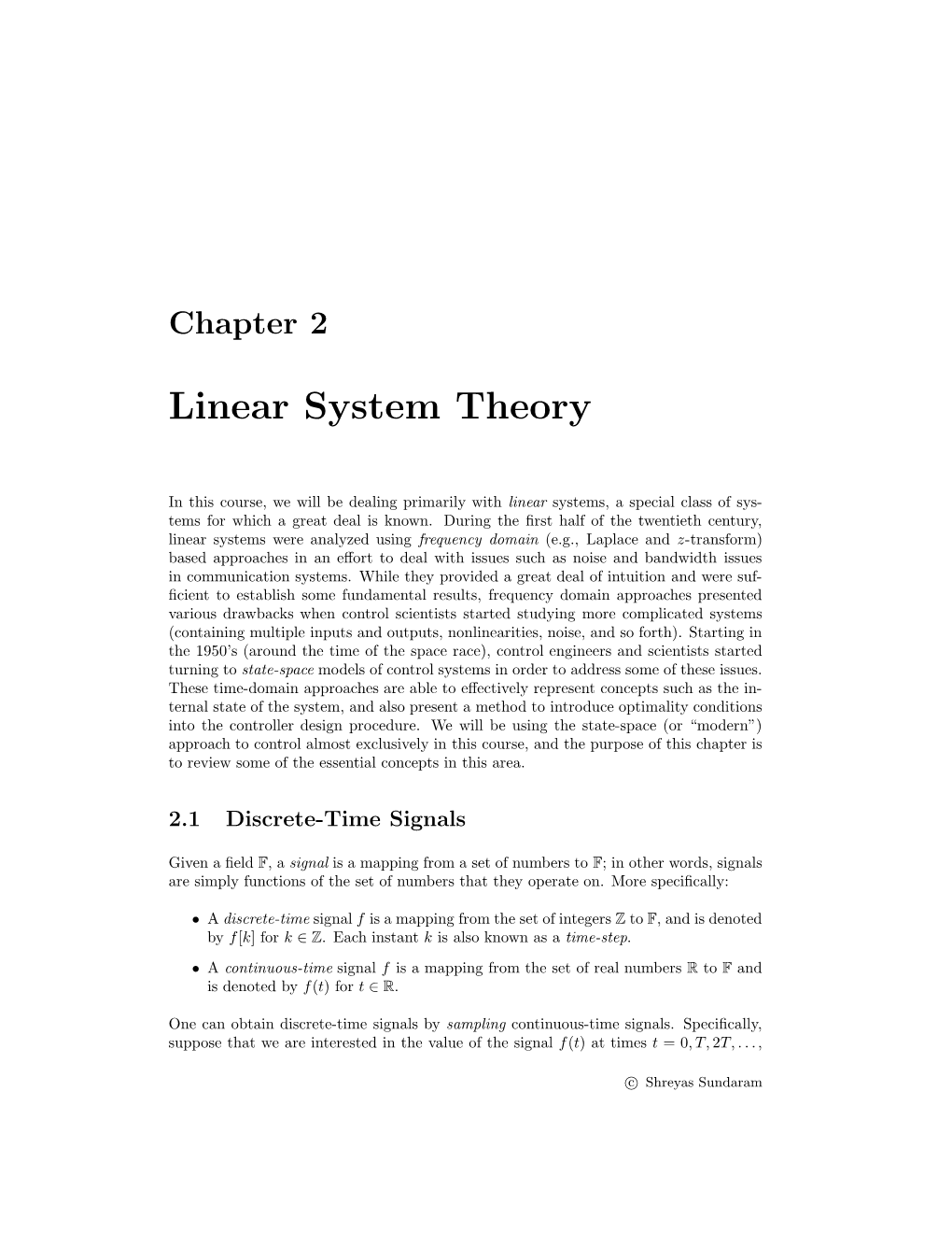 Linear System Theory