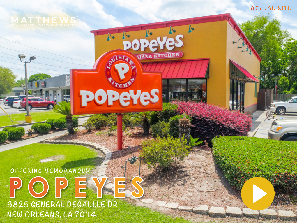 Popeyes 3825 General Degaulle Dr New Orleans, La 70114 Table of Contents