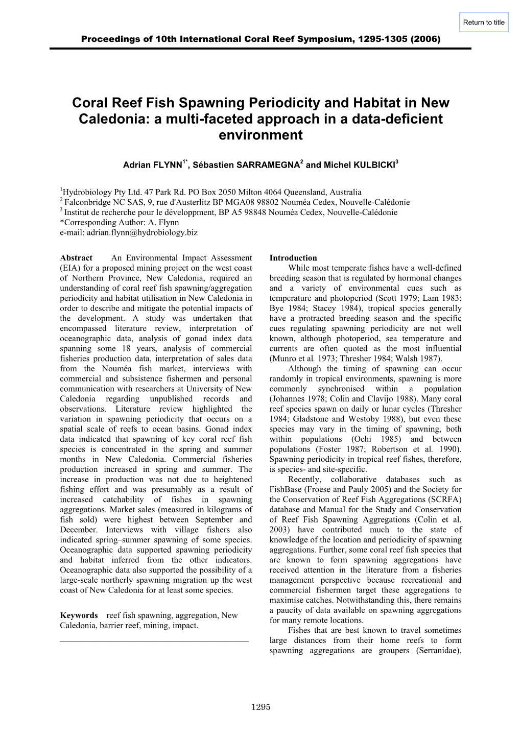 Coral Reef Fish Spawning Periodicity and Habitat in New Caledonia: a Multi-Faceted Approach in a Data-Deficient Environment