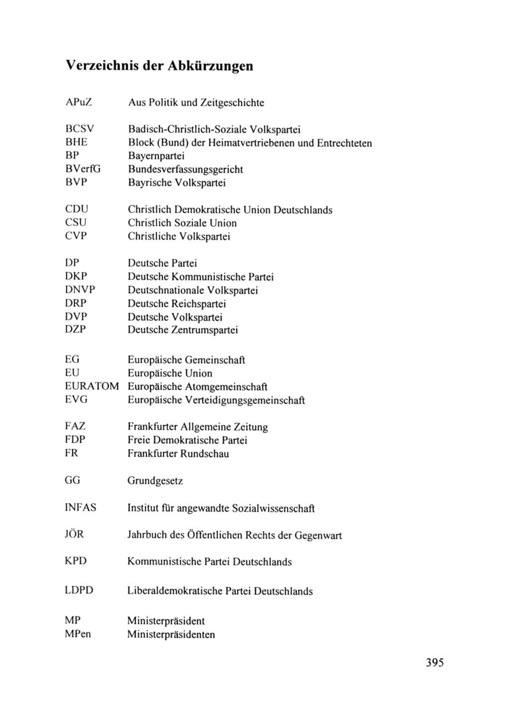 Verzeichnis Der Abkürzungen