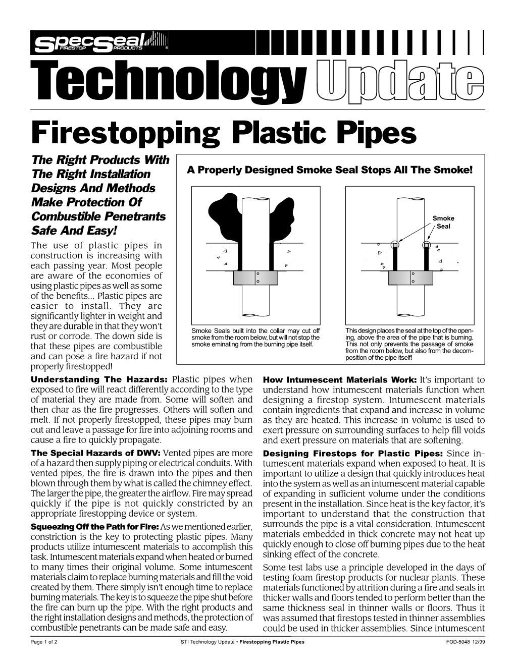 Firestopping Plastic Pipes