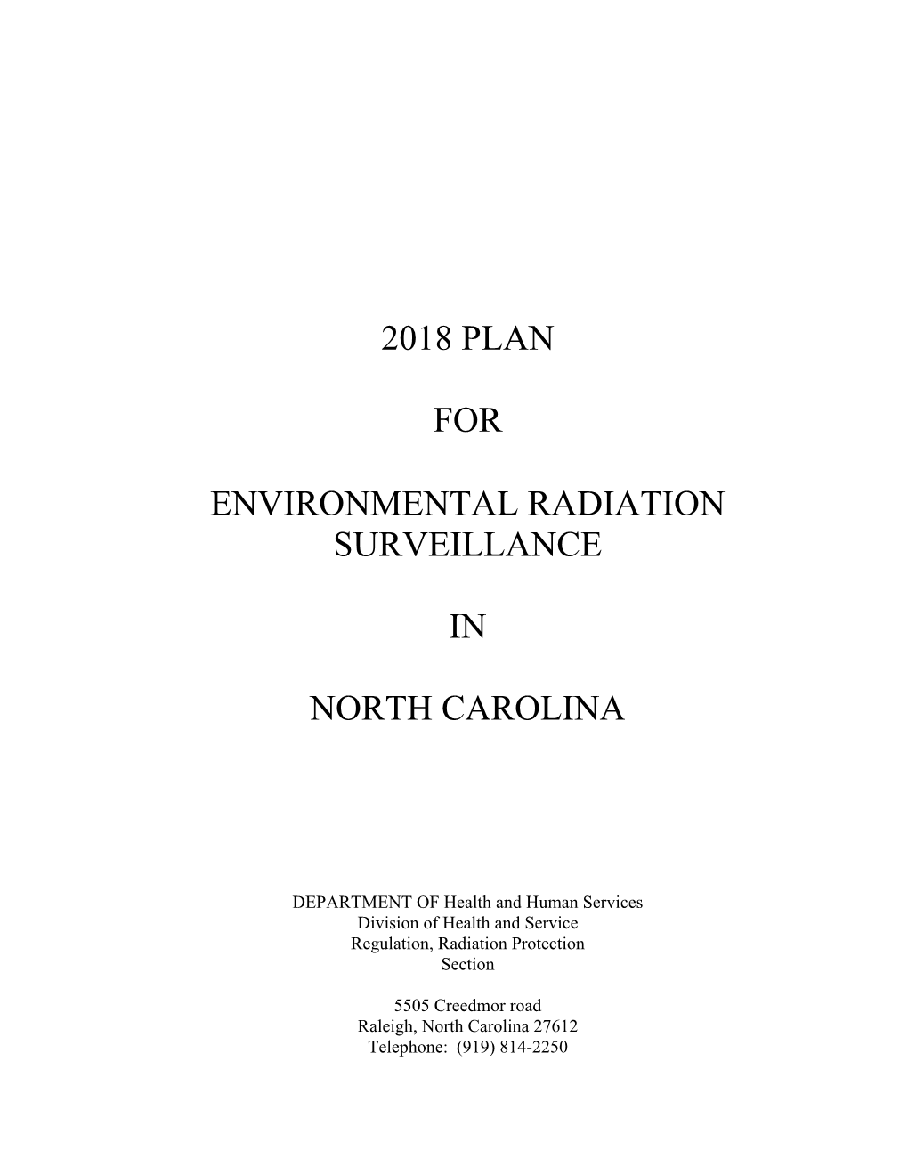 Environmental Radiation Sample Plan