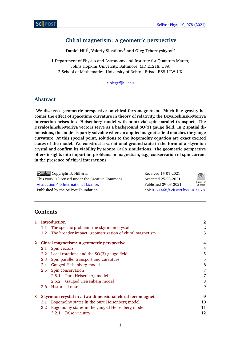 Chiral Magnetism: a Geometric Perspective