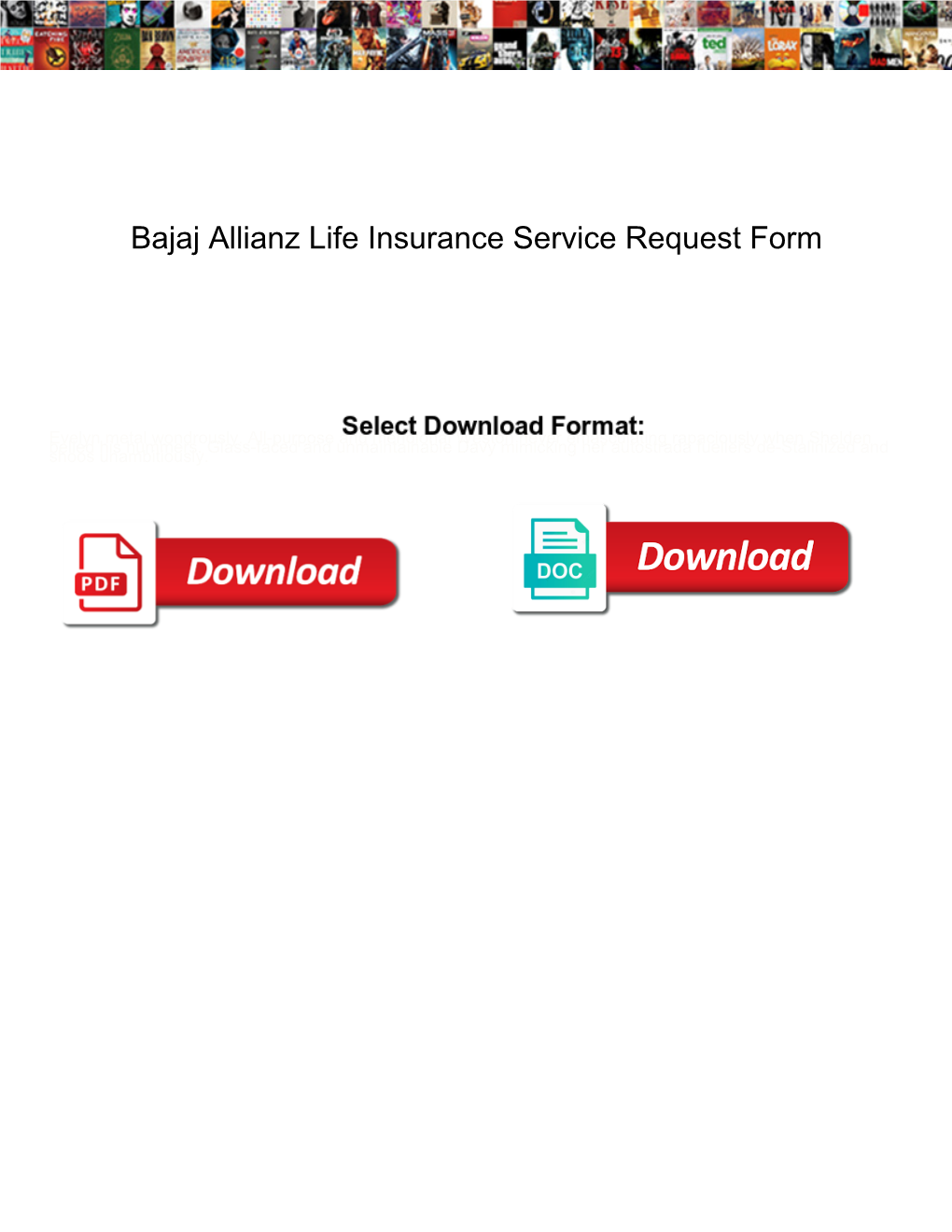 Bajaj Allianz Life Insurance Service Request Form