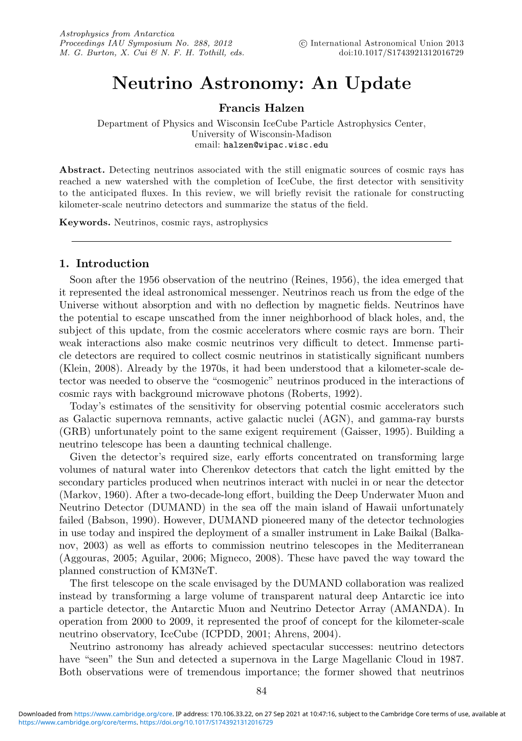 Neutrino Astronomy