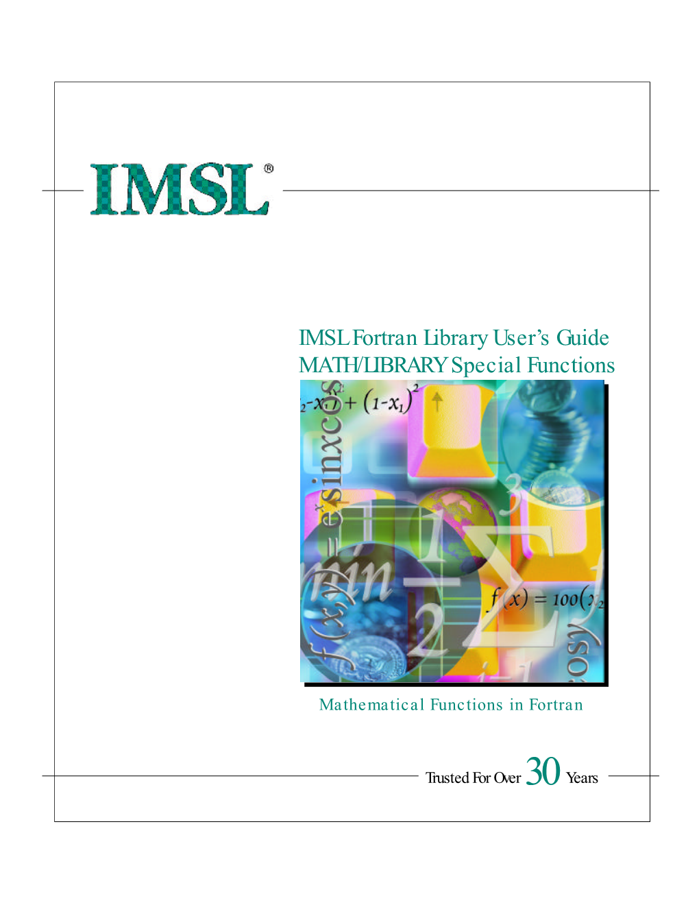 IMSL Fortran Library User's Guide MATH/LIBRARY Special Functions