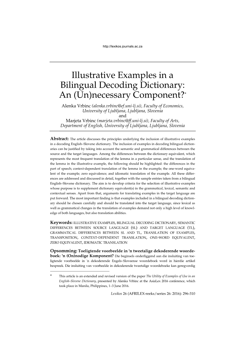 Illustrative Examples in a Bilingual Decoding Dictionary: an (Un)Necessary Component