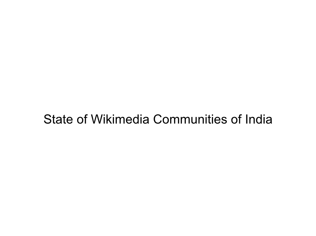 State of Wikimedia Communities of India