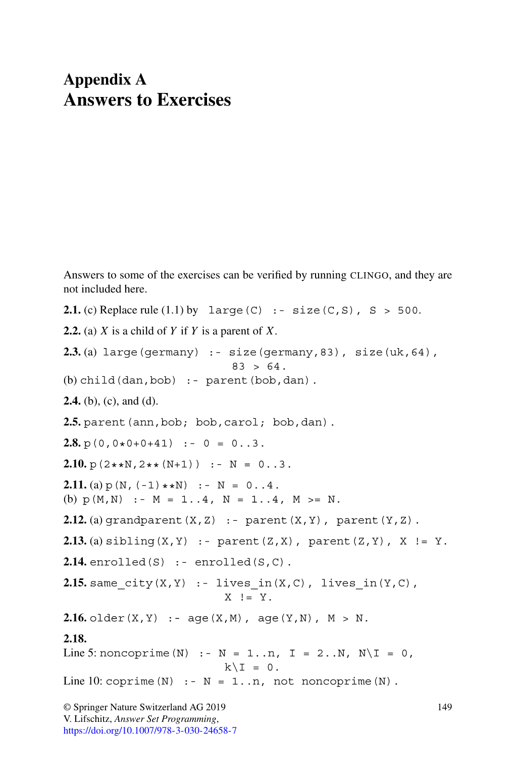 Answers to Exercises