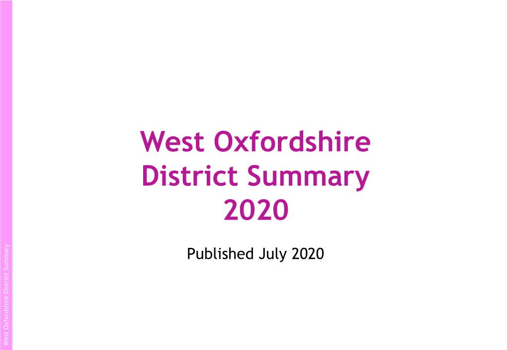 West Oxfordshire District Summary 2020