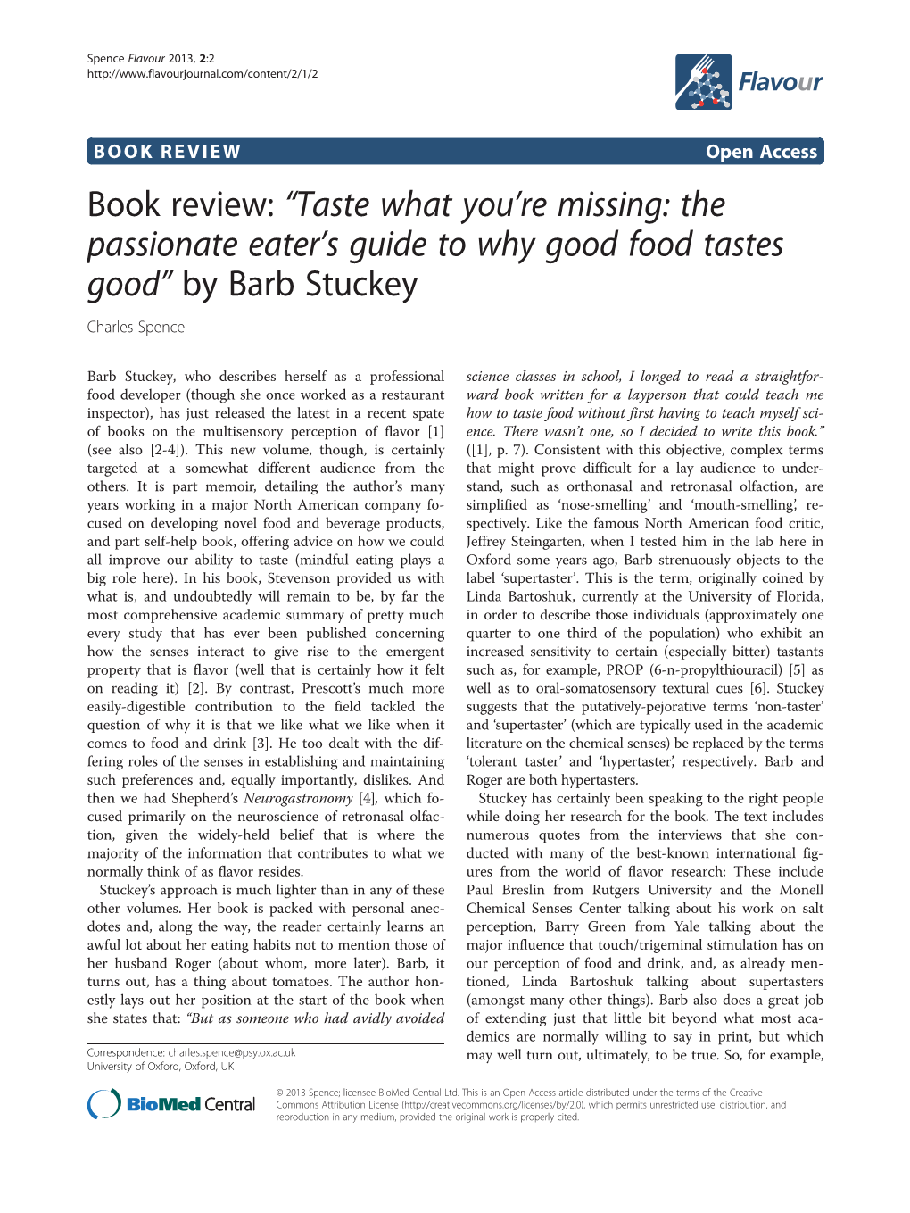 Book Review: “Taste What You're Missing: the Passionate Eater's Guide to Why Good Food Tastes Good” by Barb Stuckey