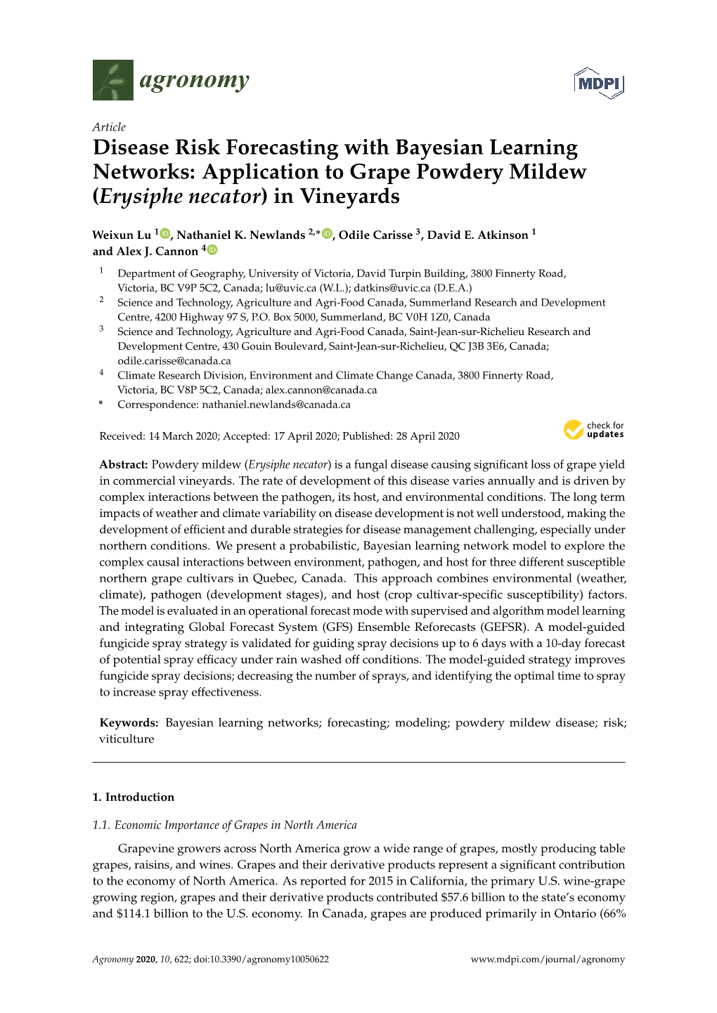 Application to Grape Powdery Mildew (Erysiphe Necator) in Vineyards