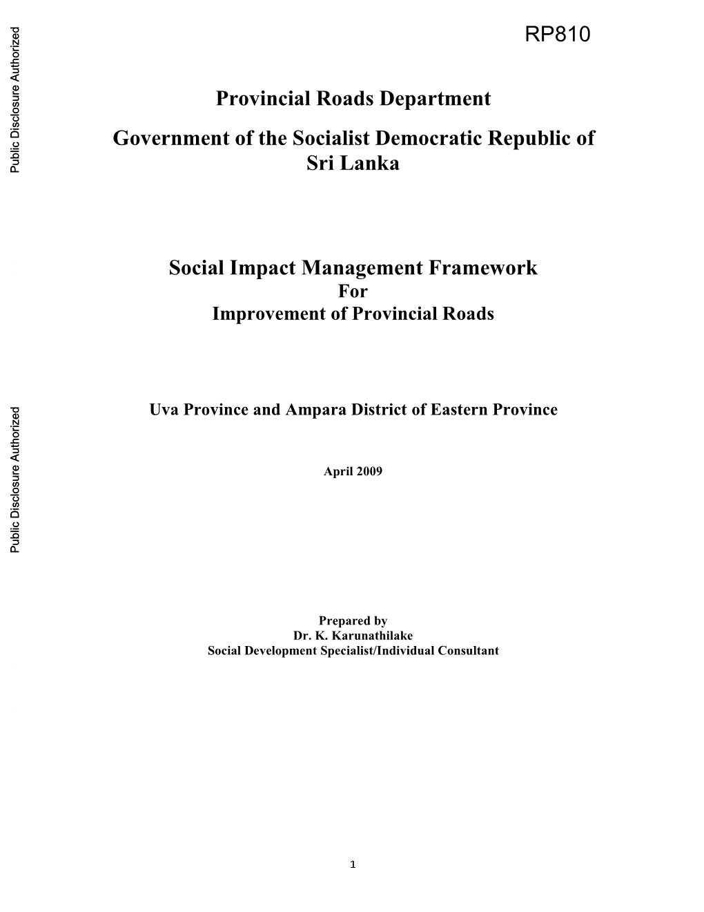 World Bank Document