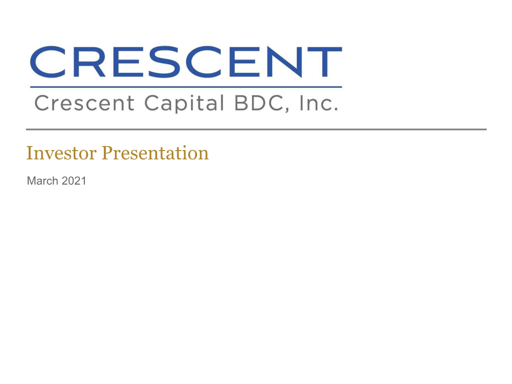 Crescent Capital BDC Investor Presentation