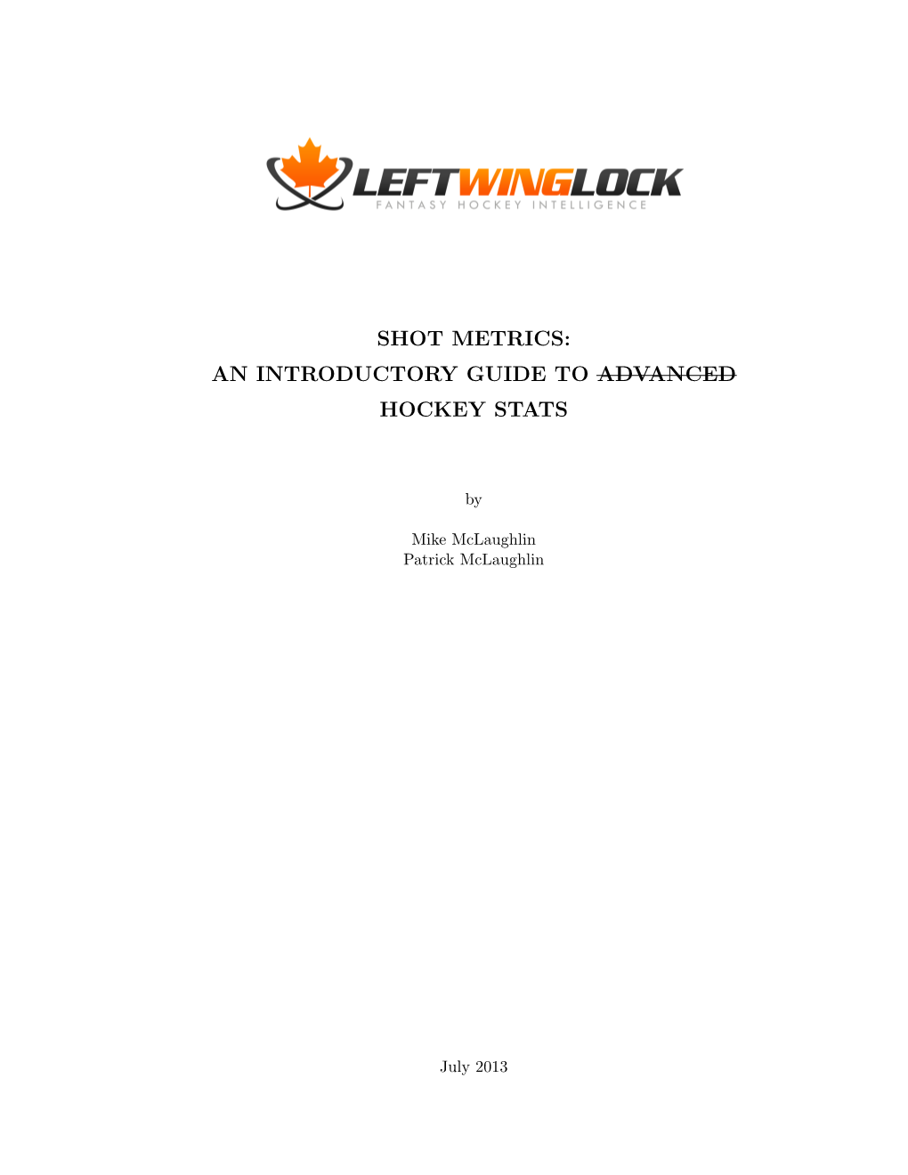 An Introductory Guide to Advanced Hockey Stats