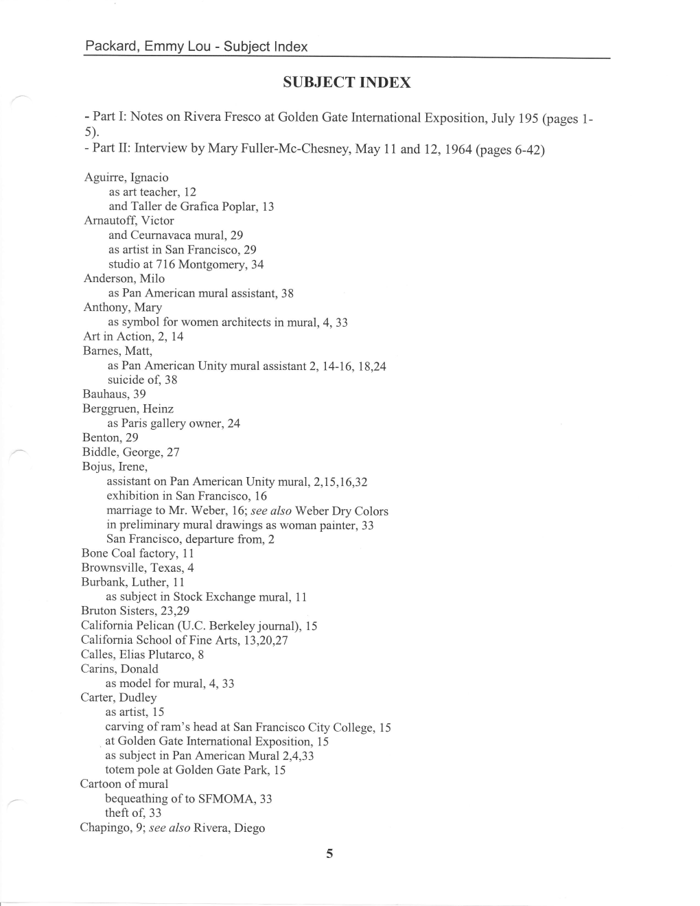 ELP Subject Index